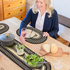 Homespice Manchester Braided Table Runner for Primitive Decor, Oval 11x36 by Homespice
