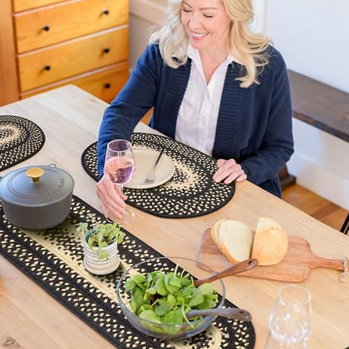 Homespice Manchester Braided Table Runner for Primitive Decor, Oval 11x36 by Homespice