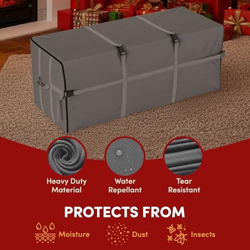 Christmas Tree Storage Bag - Storage Bags for 9FT Disassembled Artificial Trees, Seasonal Decor, Packing, Moving, and Home Storage by Elf Stor (Gray) - Image 5