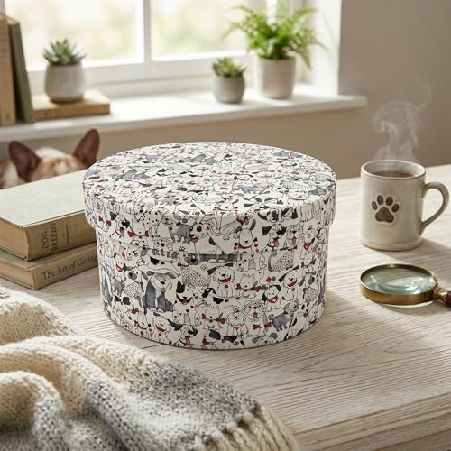 Sarah's Hat Boxes – Dogs Print Decorative Gift Box | Elegant Reusable Storage Boxes for Gifts, Keepsakes, Jewelry, or Special Items | Unique Printed Design - Image 5