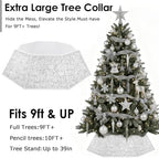 Christmas Tree Collar with Sparkling Sequin Tree Skirt for Holiday Home Decor Xmas Tree Ring(White, X-Large) - Image 2