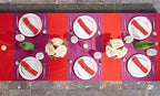 Disposable Table Runner for Dining Table, 16" 20-Pack Linen-Like Fuchsia Paper Table Runners for Party, Wedding Or Event - Image 5