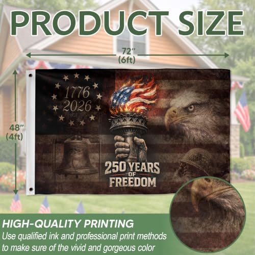 250 Anniversary USA Flag, Two-sided Design 4x6 Ft, 250th Anniversary Flag 2 - Image 2