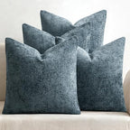 MIULEE Soft Decorative Chenille Pillow Covers Navy Blue 18x18 Pack of 4 by MIULEE