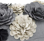 KINGROSE Vintage 3D Flower Lumbar Throw Pillow Cover, 12X20 Inch, Grey - Image 3