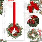 Hoteam 4 Pcs 9 Inch Mini Christmas Wreaths for Cabinets Small Xmas Wreath - Image 2