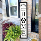 Surfapans Welcome To Our Home Sign for Front Porch Standing Black by Surfapans