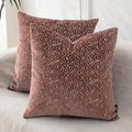 FIFU 22x22 Inch Throw Pillow Covers Set of 2, Jacquard Velvet, Dusty Rose by FIFU