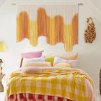 IOWER Macrame Wall Hanging Yellow Dip-Dyed Large For Living Room Boho Macrame Wall Decor 59" Wx37 L - Image 2
