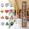 Interchangeable Welcome Sign for Front Porch Door, 45"X9" Wood by Unknown
