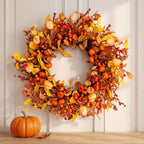 26" Fall Wreath for Front Door Pumpkin Artificial Wall Decor Autumn by Unknown