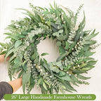 22" Eucalyptus Wreath for Front Door Window Porch Year Round - Image 6