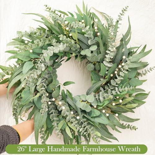 22" Eucalyptus Wreath for Front Door Window Porch Year Round - Image 6