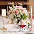 Hurricane Glass Candle Holders, Gold Pillar Candle Holders for Pillar Candle, Magnetic Glass Cover, Crystal Candlesticks Holder for Dining Coffee Table, Wedding,Events,Parties, Home Decor - Image 4