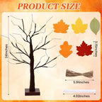Briwooody 24'' Lighted Thanksgiving Gratitude Tree Kit, Brown Thanful Tree with 60 Leaves, Hemp Ropes & Pens, DIY Fall Decoration for Autumn Table Centerpiece Thanksgiving Gift (Battery Not Included) - Image 2