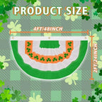 4Pack St Patrick's Day Bunting Flags 2x4 Ft Irish Pleated Half Fan Flags with Embroidered Shamrock Ireland Patriotic Bunting Banner with Grommet for Indoor Outdoor Garden Decorations - Image 3