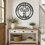 Personalized Family Cross Metal Wall Decor,Custom Cross Sign for Outdoor - Image 4