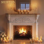 NUPTIO Hurricane Glass Candle Holders for Pillar - Matte Gold - Set of 2 - Image 3