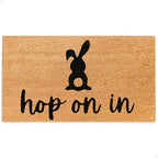 THEODORE MAGNUS Easter Door Mat - Welcome Mat for Front Door with Non-Slip Backing - Durable Doormat - Perfect for Outside Entrance and Entryway Matt - Outdoor/Indoor - hop on in - 17" x 30" by TheodoreMagnus