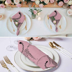 Leopard Print Cloth Napkins Set of 8, Holiday Napkins for Baby Shower, Minimalist Wildlife Skin Texture Pink Washable Reusable Dinner Napkin for Cocktail Wedding Party, 20 x 20 Inch - Image 3