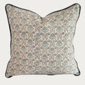 Palm & Loom 100% Cotton Linen Cushion Cover - Aira Decorative Throw Pillow Case with Slate Blue & Peach with piping - Modern Traditional Living Room, Bedroom Pillow Cover (Ziya, 20" x 20" (Pack of 1)) by PalmLoom