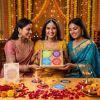 16 Pcs Indian Return Gifts Mini Kolam Ceramic Round Pooja Stand, Multicolor - Image 6