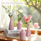 TBWIND 12 Pcs Blush Pink Glass Bud Vase Set - Image 5