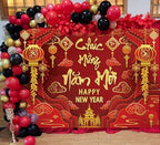 2026 Happy Vietnamese New Year Backdrop 8x6FT Vietnamese Lunar New Year Photography Background 2026 TET Decorations Kids Family Photoshoot Studio Props - Image 4
