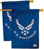 Breeze Decor US Air Force House Flag - 2 pcs Pack Armed Forces USAF United State American Military Veteran Retire Official - Decoration Banner Small Garden Yard Gift Double-Sided Imported 28 X 40 by Breeze+Decor