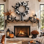 Norme Black Halloween Wreath Christmas Decorations Ball Wreath 15.7 Inch - Image 3