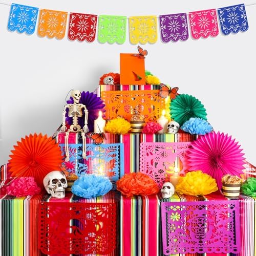 Newwiee 82 Pcs Day of the Dead Altar Decor Set, Marigold, Mixed Colors - Image 4
