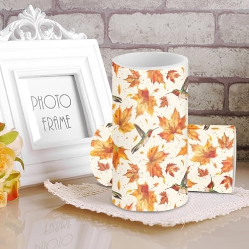 Fall Candles Battery Operated Flameless Candles with Remote and Timer Maple Leaf Hummingbird Electric Candles LED Flickering Candles for Home Farmhouse Room Bedroom Holiday Decorations - Image 4