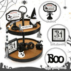 Halloween Decorations for Home Office 8PCS Farmhouse Tiered Tray Decor - Image 3