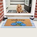 Tinideya 2 Pcs Hydrangea Floral Layered Doormat Set - Image 5