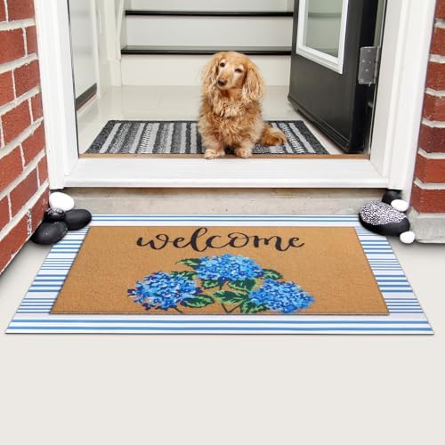 Tinideya 2 Pcs Hydrangea Floral Layered Doormat Set - Image 5