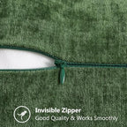 decorUhome Soft Chenille Throw Pillow Covers 22x22 Set of 2 Forest Green - Image 4