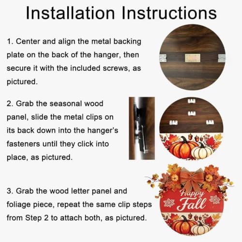 Interchangeable Welcome Sign Seasonal Front Door Wooden Hanging Decor - Image 3