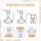 Mumufy 12-piece Clear Glass Candle Holders with Flameless Taper Candles - Image 4