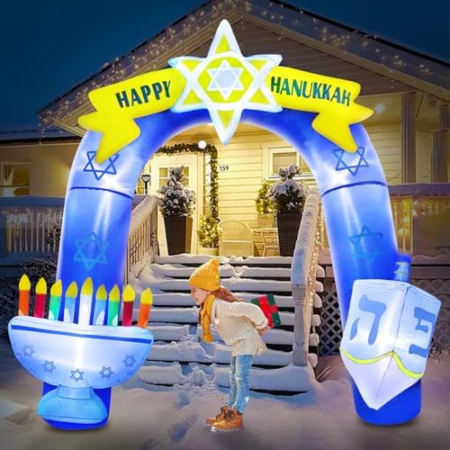 8FT Hanukkah Inflatable Arch Outdoor Decorations by DomKom