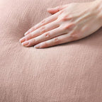 MIULEE Boho Linen Fringe Decorative Euro Throw Pillow Covers Pink 24x24 - Image 2