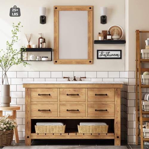 QEEIG ‎Bathroom Shelves with Decor Sign (Black, 15.7") - Image 4