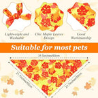 Abbylike 50 Pcs Thanksgiving Dog Bandanas Bulk, Fall Autumn Maple Leaves - Image 3