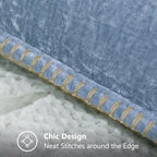 decorUhome Soft Chenille Throw Pillow Covers 22x22 Set of 2 Blue - Image 4