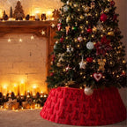 Soulchen 24 Inch Christmas Tree Collar Red Xmas Tree Skirt Ring Jacquard Velvet Foldable Christmas Base Cover for Xmas Base Stand Cover Holiday Party Indoor Home Decorations - Image 4