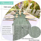 16 Pack Sage Green Cheesecloth Table Runner Rustic Gauze 22 x 108 inch Cheese Cloth Table Runners for Wedding Bridal Shower Birthday Party Table Runner Thanksgiving Christmas Decor - Image 3