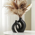 Lvases Snuggle Hollow Ceramic Vase Set of 2 for Nordic Boho Home Decor by modernhomedecoration