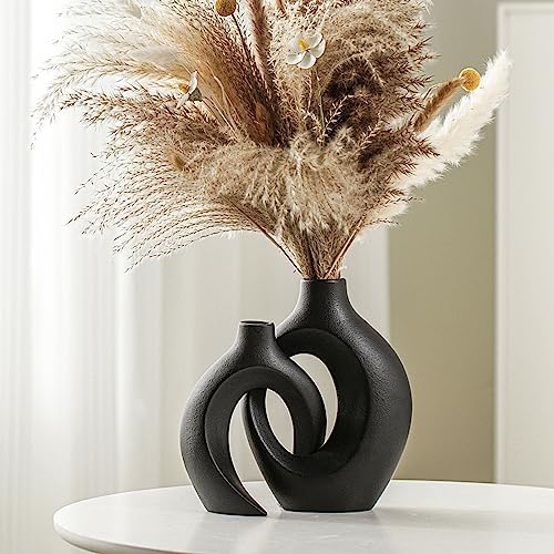 Lvases Snuggle Hollow Ceramic Vase Set of 2 for Nordic Boho Home Decor by modernhomedecoration