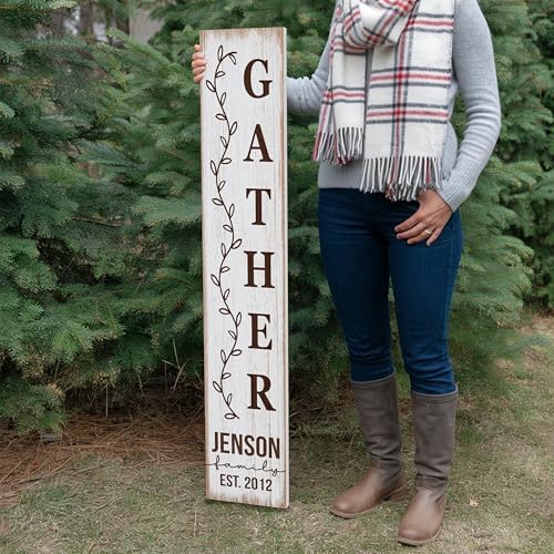 Personalized Welcome Sign for Front Door, Custom Welcome Sign for Porch Outdoor Welcome Home Decorations, 48"x8" PVC Sign (Design 18) - Image 6