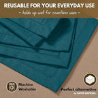 Native Fab Set of 12 Cloth Napkins Hemstitch Corners, 100% Cotton, 18x18 inch, Soft, Absorbent, Reusable, Easy Care, Restaurant Hotel Quality - Wedding, Events, Lunch, Dinner Napkins - Teal Green - Image 6