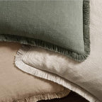 MIULEE Boho Linen Fringe Decorative Euro Throw Pillow Covers Camel 26x26 - Image 4
